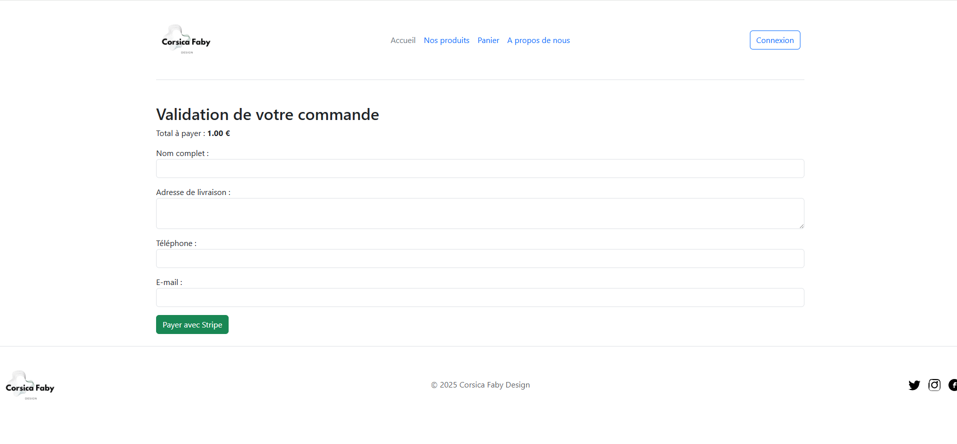 E-commerce — panier