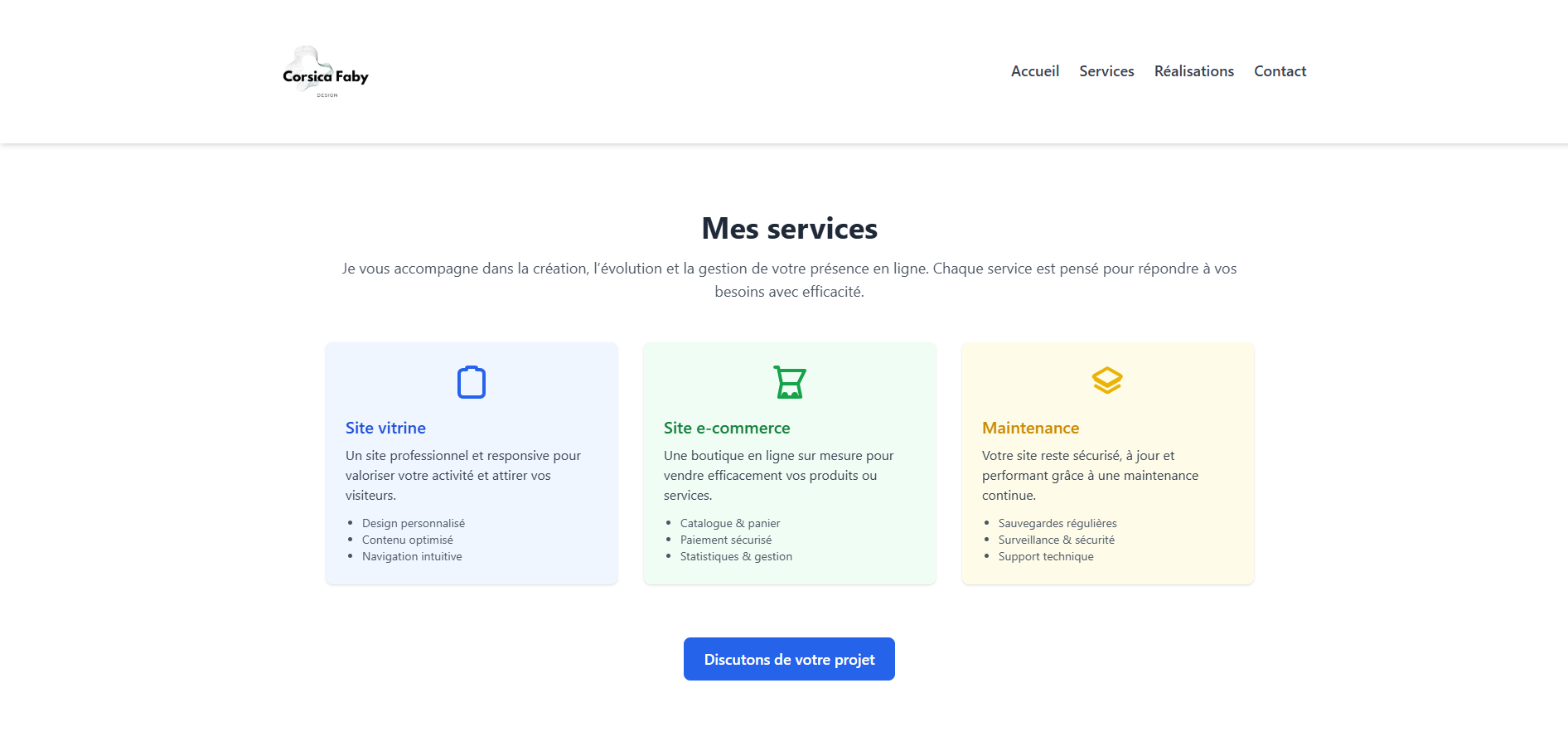 Corsica Faby Design — pages internes